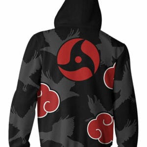 Teen Hoodie Naruto Akatsuki Red Cloud 3d Zip Up Sweatshirt Unisex