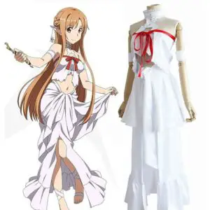 Sword Art Online Asuna Yuuki Asuna Dress Cosplay Costume