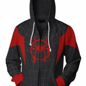 Unisex Adult Hoodie Miles Morales Spider-man 3d Printed Zip Up Hooded Sweatshirt