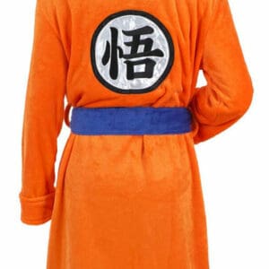 Mens Bathrobe Dragon Ball Son Goku Outfit Pattern Plush Robe For Adults Orange