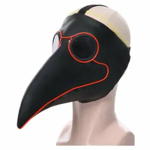 Plague Doctor Halloween Medieval Doctor Schnabel Glowing Latex Face Cover