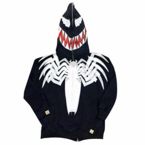 Spiderman Venom Cosplay Hoodie Sweatshirt Zip Up Jacket Coat Cosplay Costume