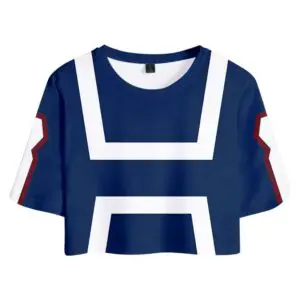 Women My Hero Academia Crop Top Sets Ua Training Suit Cosplay Short Sleeve T-shirt Shorts 2 Pieces Sets Casual Clothes