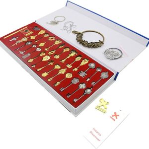 Fairy Tail Lucy Keys Golden Zodiac Keychain Necklace Pendant Set