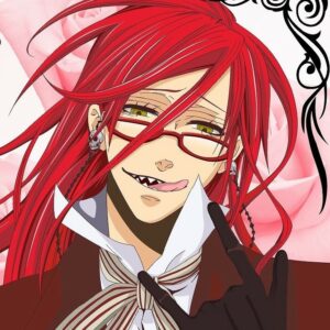 Black Butler Grell Sutcliff Glasses Frame And Chains