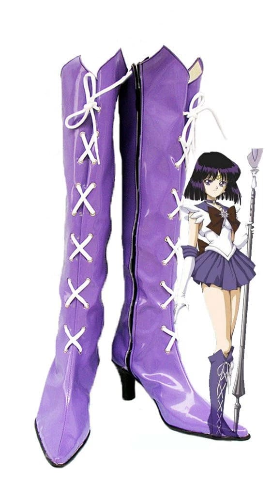 Sailor Moon Tomoe Hotaru Cosplay Boots Shoes Purple