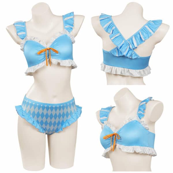 Alice In Wonderland Alice Swimsuit Cosplay Costume Two-piece Bikini Swimwear Outfits
