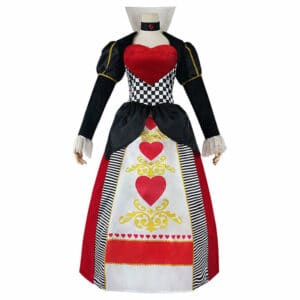 Alice In Wonderland Queen Of Hearts Cosplay Costume Red Queen Dress Outfits Halloween Carnival Suit