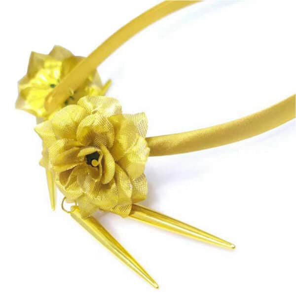 Anime Spy×family Yor Forger Cosplay Gold Tapered Rose Flowers Headband For Women