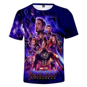 Avengers 4: Endgame Captain America Marvel Iron Man Printed T-shirt