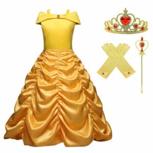 Beauty And The Beast Belle Outfits Halloween Carnival Suit Cosplay Costume For Kids Children