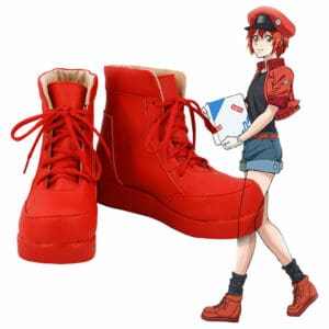 Cells At Work! Hataraku Saibo Erythrocite Red Blood Cell Cosplay Shoes Boots