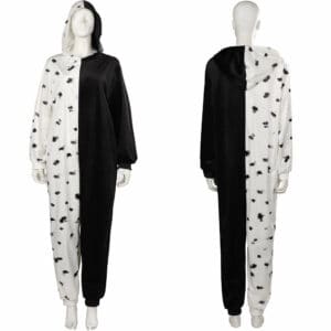 Cruella Cosplay Costume Sleepwear Jumpsuit Pajamas Outfits Halloween Carnival Suit