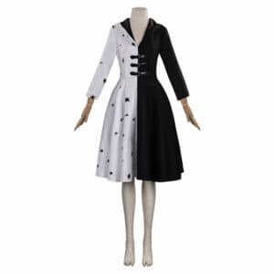 Cruella Dress Outfits Halloween Carnival Suit Cosplay Costume