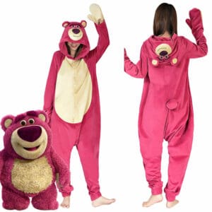Toy Story 3 Lotso Strawberry Bear Pajama Sleepwear Christmas Halloween Cosplay Costume