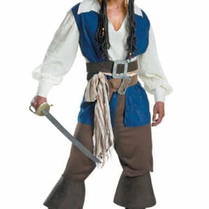 Pirates Of The Caribbean Jack Sparrow Outfit Cosplay Costume Men Ver.