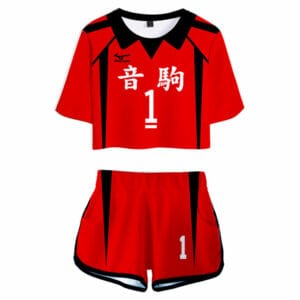 Haikyuu Nekoma High School No 1 Kuroo Tetsurou Jersey Sports Wear Uniform Top Shorts For Women Cosplay Costume