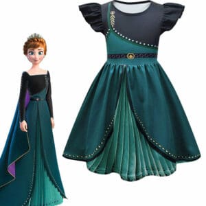 Kids Girls Frozen Anna Cosplay Costume Dress Halloween Carnival Suit