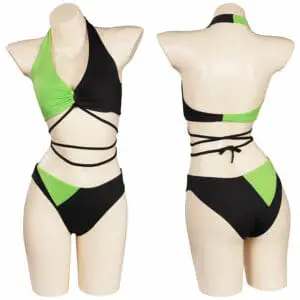 Kim Possible Shego Swimsuit Cosplay Costume Two-piece Swimwear Outfits