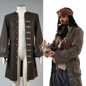 Pirates Of The Caribbean Jack Sparrow Jacket Coat Costume