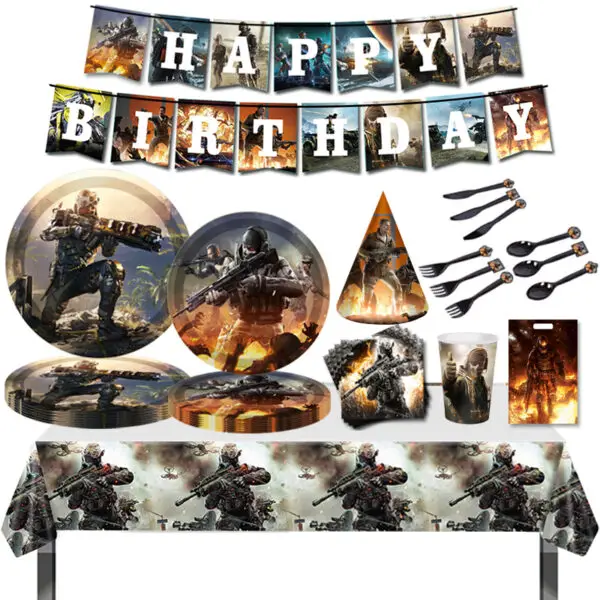 Call Of Duty Theme Party Decoration, Birthday Supplies, Tableware Set