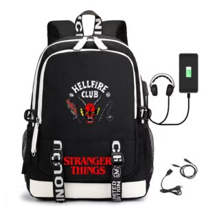 Stranger Things Backpack Laptop Bag With USB Charging Port