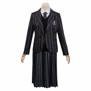 Wednesday (2022) Wednesday Cosplay Costume Nevermore Academy Uniform Dress Shirt Coat Outfit Halloween Carnival Suit