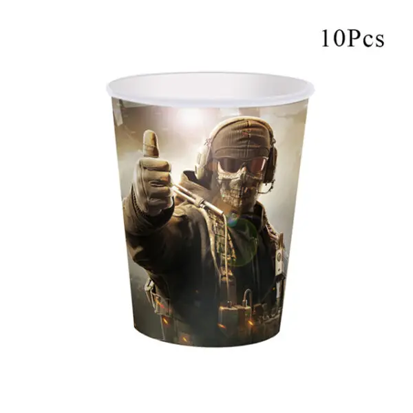 Call Of Duty Theme Party Decoration, Birthday Supplies, Tableware Set – Cup-10pcs