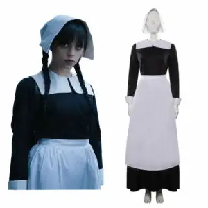 Wednesday (2022) Wednesday Addams Maid Dress Cosplay Costume Outfits Halloween Carnival Suit